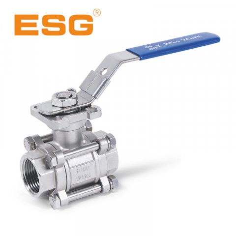 443 Series 3-PC Threaded  Ball Valve With Mounting Pad