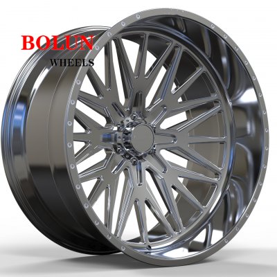 Polished Floating Caps Forged Truck Wheels for 24x14 26x14 26x16 28x16 28x14 8x170 8x180 Ford RAM Sierra Silverado Wheels Rims