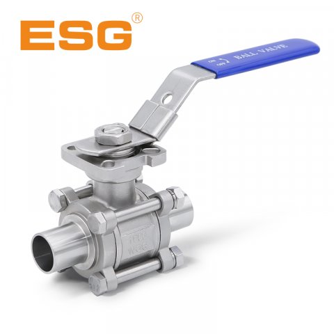  442  Series 3-PC Extended Butt Weld  Ball Valve  With  Mounting  Pad