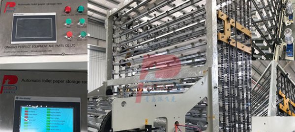 Mexico old client ordered auto toilet paper roll storage rack machine finished production
