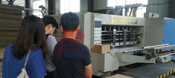 South Korea client finished visiting to us for auto cardboard box printing die cutting machine !