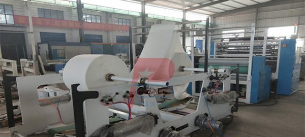 6 lanes tissue paper V folding machine shipped to Europe