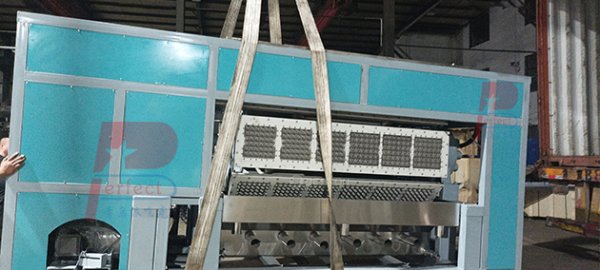 China manufacturer 6-8 automatic paper egg filler flat crate tray production machine finished shipment to Morocco