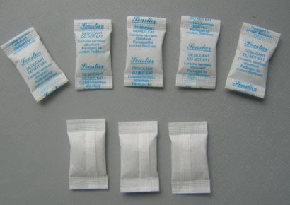 Sachest desiccant may be made of different paper, for different usage