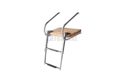 S.M2021 Folding Boat Swimming ladder with Teak Wood Platform