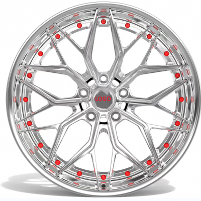 Corvette C8 polished 2 pieces aftermarket car forged rims (1)