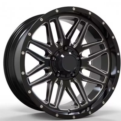 20, 22 inch black milling offroad wheels