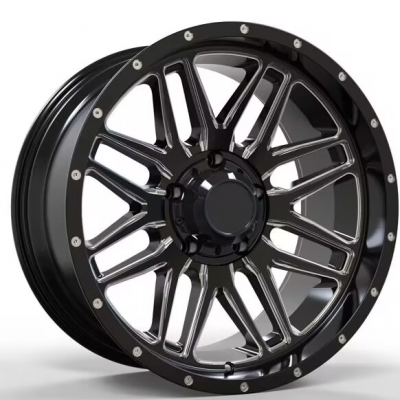 20, 22 inch black milling offroad wheels (1)