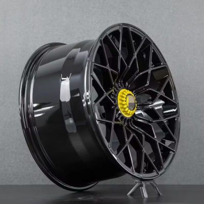 Lamborghini monoblock gloss black center lock custom forged wheels (3)