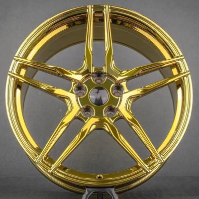 Bolun Mustang gold chrome 16-24 inch custom one piece forged car wheels