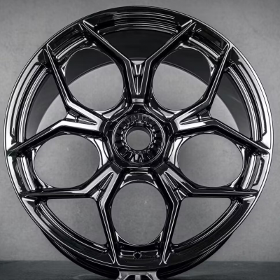 Gloss black lamborghini 18" 19" 20" 21" 22" 23" 24" inch wheels custom car wheels (1)