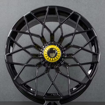 Lamborghini monoblock gloss black center lock custom forged wheels (1)