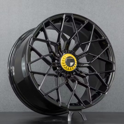 Lamborghini monoblock gloss black center lock custom forged wheels (2)