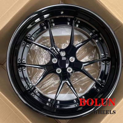 Nissan gtr golss black 21 staggered wide body inch forged car wheels