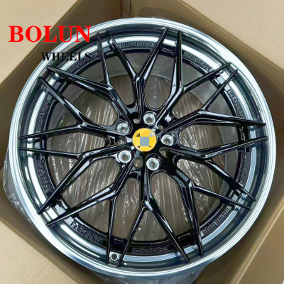 2 Pieces 21*9.0 21*11 polished black Ferrari car rims (1)